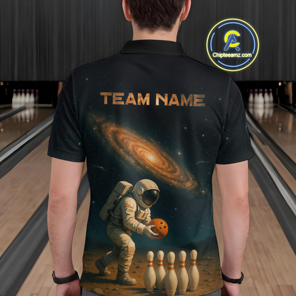 Astronaut Bowling Shirts for Men Women Team Custom Bowling Polo and Quarter Zip MBL152