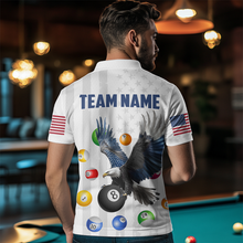 Load image into Gallery viewer, American Flag Billiards Shirt Eagle 8 Ball Billiards Billiard Shirt Men Polo Shirts &amp; 1/4 Zip NNT07