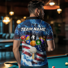 Load image into Gallery viewer, US Flag Thunder Billiards Shirt Men Polo &amp; 1/4 Zip Shirts Billiard Team Jersey for Team NNT11