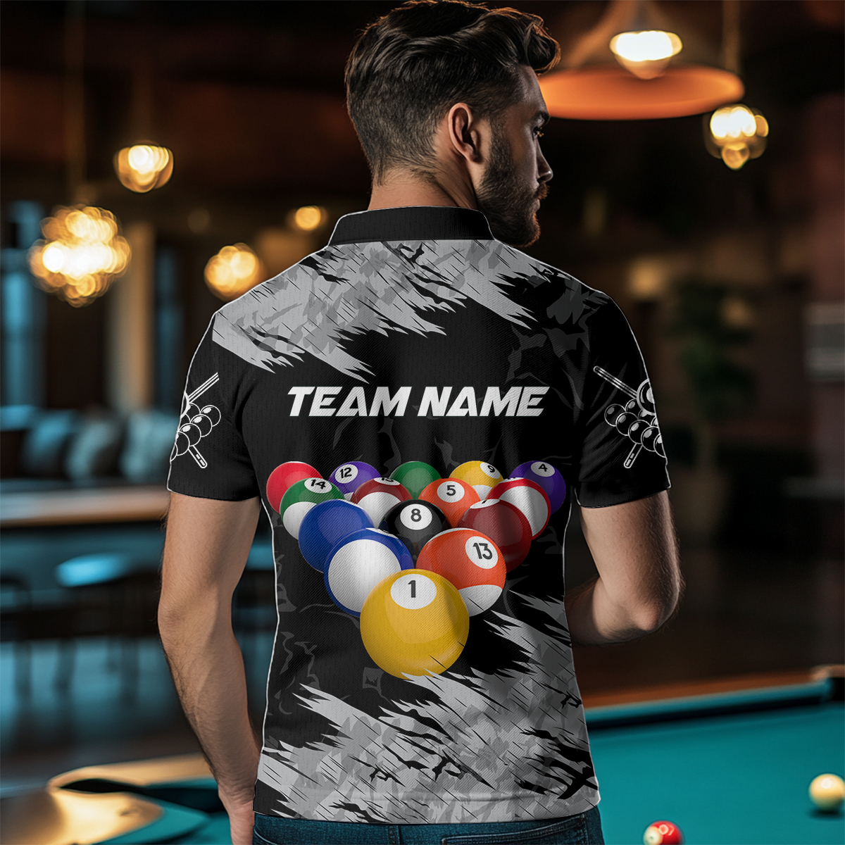 Billiard Shirt Billiard Jersey for Men Billiard Gifts for Men Team 8 Ball Polo & 1/4 Zip NNT13