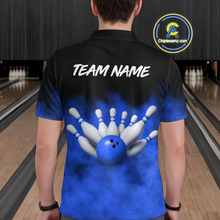 Load image into Gallery viewer, Blue Smoke Bowling Shirts for Men Women Team Personalized Bowling Polo and Quarter Zip MBL130