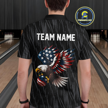 Load image into Gallery viewer, Custom American Flag Eagle Bowling Men Polo &amp; 1/4 Zip Shirts Bowling Team Jerseys HNT89