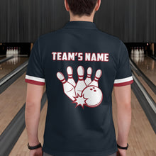 Load image into Gallery viewer, Custom Bowling Shirt With Name American Flag Bowling Jersey For Men Bowling Polo Shirt For Team BDT33