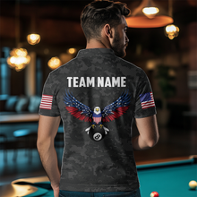 Load image into Gallery viewer, Billiard Shirt for Men US Flag Eagle Billiard Jersey 8 Ball Billiard for Men Team Shirt NNT24