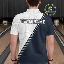 Load image into Gallery viewer, Dark Blue Bowling Custom Men Bowling Shirt Polo &amp; Quarter-Zip Bowling Team Jerseys HNT64