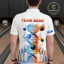 Load image into Gallery viewer, Custom Flame &amp; Water DNA Bowling Shirt White Polo Bowling Jersey for Men And Women QZT685