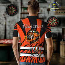 Load image into Gallery viewer, Fierce Tiger &amp; Claws Dartboard Men's Orange Darts Shirt - Custom Name For Players NYN0479