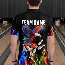 Load image into Gallery viewer, Rainbow Flame Eagle Bowling Team Jersey Personalized Bowling Polo Shirt For Men And Women QZT681