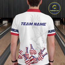 Load image into Gallery viewer, Custom Eagle US Flag Bowling Men Bowling Shirt Polo &amp; Quarter-Zip Bowling Team Jerseys HNT76