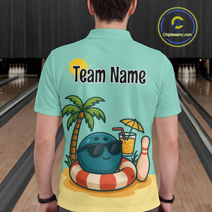 Summer Funny Bowling Jersey for Men and Women Custom Polo Bowling Shirt Bowling League Team Outfit QZT696