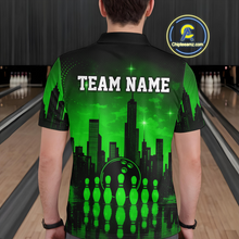 Load image into Gallery viewer, Green Bowling Custom Men Bowling Shirt Polo &amp; Quarter-Zip Bowling Team Jerseys HNT66