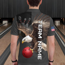 Load image into Gallery viewer, Personalized US Flag Eagle Bowling Shirt Bowling Jersey for Men Polo &amp; 1/4 Zip Shirt Team League HNT24