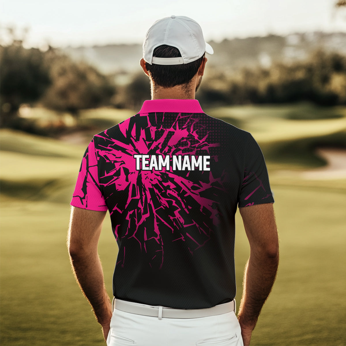 Pink Golf Polo Shirt Custom Golf Shirts for Men and Women Team Golf Apparel MMG58