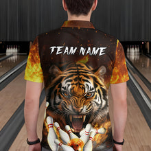 Load image into Gallery viewer, Flames Bowling Shirts Tiger Bowling Jersey Quarter-Zip Bowling Team League QZT634