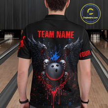 Load image into Gallery viewer, Custom Eagle Skull Bowling Men Shirts Bowling Uniform Polo &amp; 1/4 Zip Bowling Team Jerseys HNT102