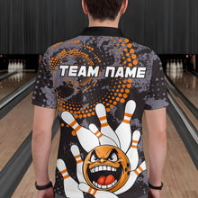 Load image into Gallery viewer, Orange Camo Bowling Shirt Funny Bowling Team Jersey for Men Polo Bowling Shirt QZT255