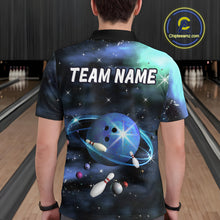 Load image into Gallery viewer, Blue Galaxy Bowling Shirts for Men Women Custom Team Bowling Polo and Quarter Zip MBL123