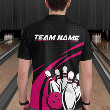 Load image into Gallery viewer, Pink Bowling Jersey Men Custom Bowling Team Shirts Unisex Bowling Men Short Sleeve Polo Shirt CP29