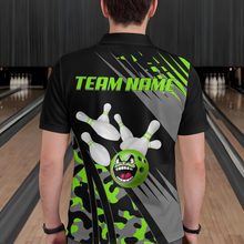 Load image into Gallery viewer, Personalized Green Crazy Bowling Shirt Polo Bowling Jersey Bowling Outfit QZT609