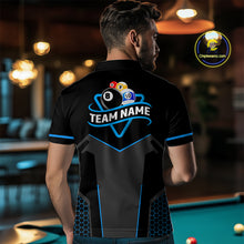 Load image into Gallery viewer, Personalized 8 Ball &amp; 10 Ball Pool Billiard Polo, 1/4 Zip For Men Custom Team Billiard Jersey  TDM4050