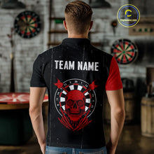 Load image into Gallery viewer, Red Skull Dartboard Grunge Custom Dart Shirt For Men, Dart Team Jerseys NYN0116