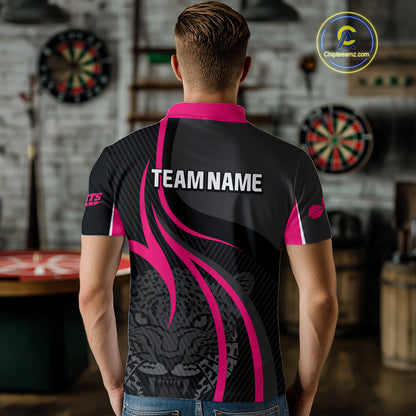 Custom Dart Jersey - Fuchsia & Ebony Panther Power | Personalized Name For Men NYN0325