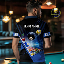 Load image into Gallery viewer, Customized Blue Thunder Lightning Strike Billiard Shirt For Men, Billiard Team Shirt Pool Jerseys TDM4009