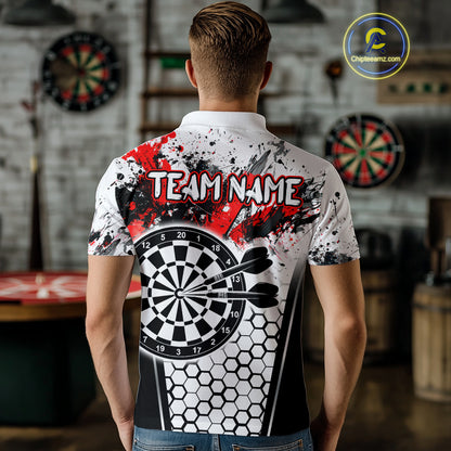 Dartboard Halftone Hexagon Grunge Darts Shirt For Men - Personalized Name For Players NYN0681