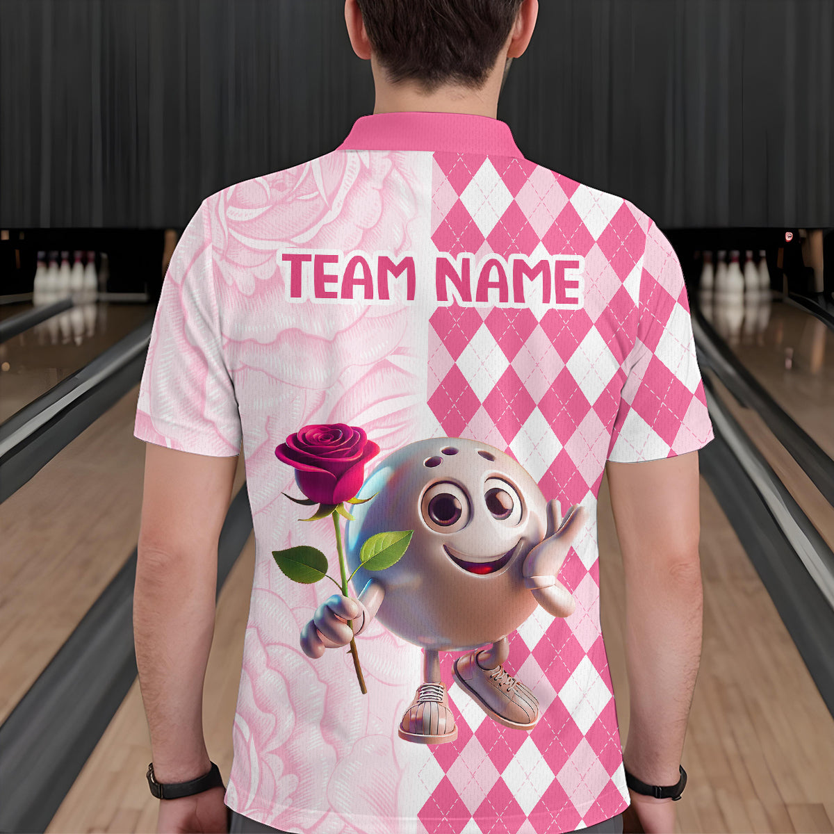 Personalized Bowling Team Jersey Polo Bowling Shirt for Couples Button Down Shirt QZT611