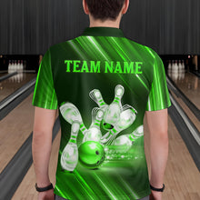 Load image into Gallery viewer, Custom Green Bowling Jersey for Men Bowling Team Shirts Bowling Uniform Polo &amp; 1/4 Zip HNT162