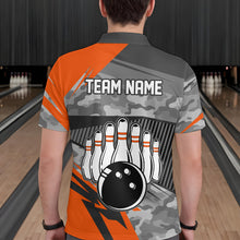 Load image into Gallery viewer, Orange Camo Bowling Shirts for Women Men Custom Team Bowling Polo &amp; 1/4 Zip Shirt MBL61