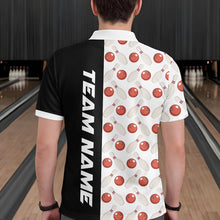 Load image into Gallery viewer, White Bowling Pattern Custom Men Bowling Polo &amp; Quarter-Zip Shirts Bowling Team Jerseys HNT45