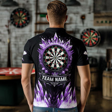 Load image into Gallery viewer, Personalized Purple Icy Dartboard Custom Darts Polo &amp; Quarter Zip For Men, Team Dart Jersey Outfit TDM3671