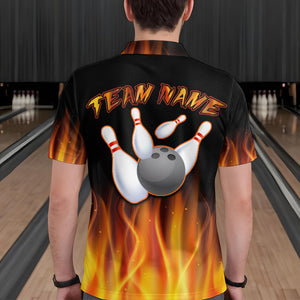 Personalized Bowling Jersey with Name and Team Name Custom Bowling Team Jersey Bowling Polo Shirt for Men QZT17
