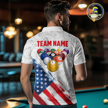 Load image into Gallery viewer, American Flag Personalized Billiard Team Jersey Billiard Gifts for Men Polo &amp; 1/4 Zip Shirts NNT41