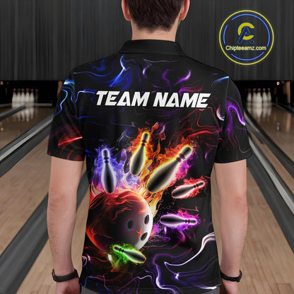 Custom Colorful Bowling Team Shirt for Men Bowling League Jersey Bowlers Gift QZT728