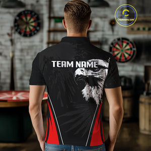 Custom Men's Darts Jersey Grunge Eagle And Dartboard Design For Darts Team NYN0272