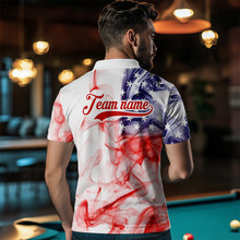Load image into Gallery viewer, Billiard Jerseys US Flag Smoke 8 Ball Pool Billiard Shirts for Men Team Polo &amp; 1/4 Zip NNT19