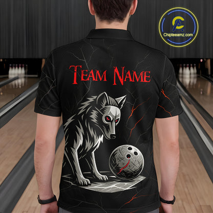 Wolf Bowling Shirt for Men Custom Bowling Team Jersey Black Polo & Quarter-Zip Bowling Unisex QZT700