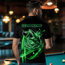 Load image into Gallery viewer, Green 8 Ball Pool Billiard Shark Polo &amp; Quarter Zip For Men Custom Team League Billiard Jersey TDM3732