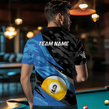 Load image into Gallery viewer, Blue Billiard Jerseys 8 9 Ball Pool Billiard Shirts for Men Polo &amp; 1/4 Zip Shirt Billiards Gifts Team Jersey NNT27