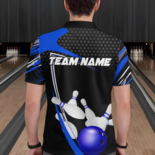 Load image into Gallery viewer, Blue Bowling Shirts for Men and Women Bowling Shirt Team Bowling Polo &amp; 1/4 Zip Shirt MBL36
