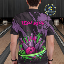 Load image into Gallery viewer, Custom Colorful Bowling Men Shirts Bowling Uniform Polo &amp; 1/4 Zip Bowling Team Jerseys HNT99