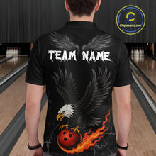 Load image into Gallery viewer, Custom Black Eagle Bowling Men Bowling Shirt Polo &amp; Quarter-Zip Bowling Team Jerseys HNT77