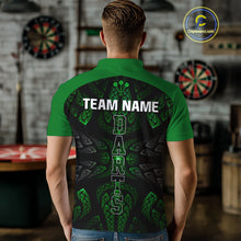 Load image into Gallery viewer, Armor-Style Tribal Green Dartboard Men's Darts Shirt - Custom Name For Darts Jersey NYN0432