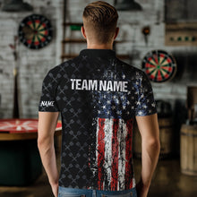 Load image into Gallery viewer, Grunge Vintage American Flag Custom Retro Dart Shirts For Men, Pride Team Patriotic Dart Jerseys TDM3693