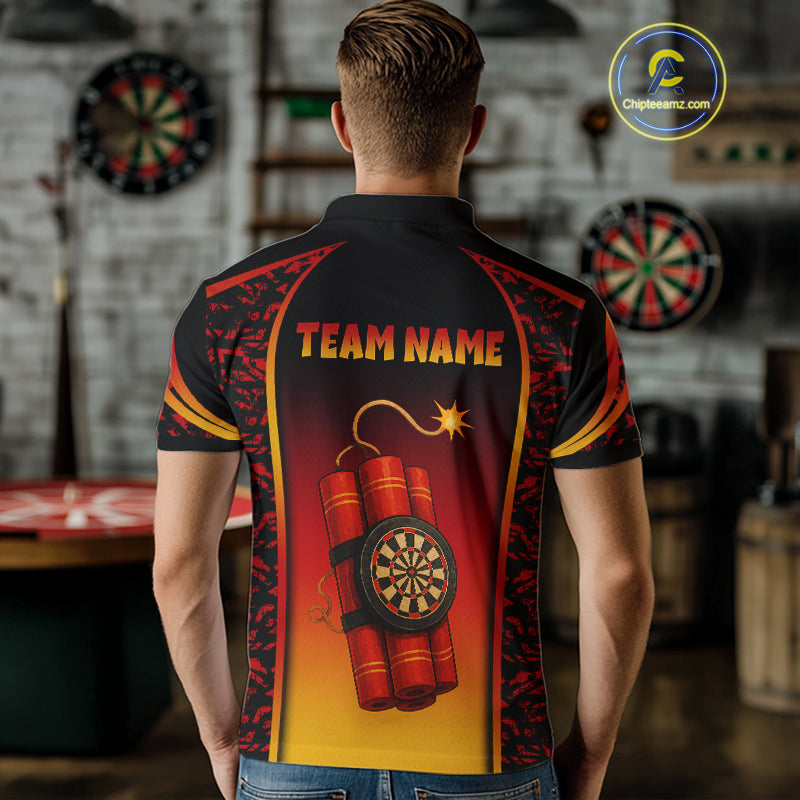 Persionalized Dartboard In Bombs Red-Yellow Dart Shirt For Men, Dart Jerseys NYN0115
