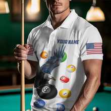 Load image into Gallery viewer, American Flag Billiards Shirt Eagle 8 Ball Billiards Billiard Shirt Men Polo Shirts &amp; 1/4 Zip NNT07