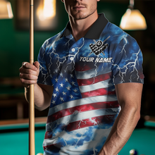 Load image into Gallery viewer, US Flag Thunder Billiards Shirt Men Polo &amp; 1/4 Zip Shirts Billiard Team Jersey for Team NNT11