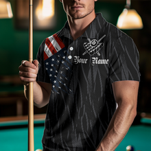 Load image into Gallery viewer, Personalized Billiard Shirt American Flag Eagle Billiard Jersey for Men Polo &amp; 1/4 Zip Shirt Team NNT01